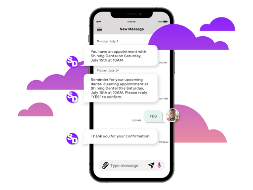Reminder messaging being shared with SMS API on mobile